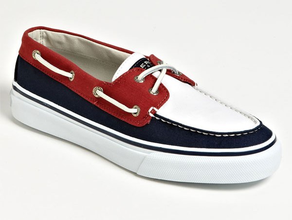 Boat Shoes For Men - Sperry Top-Sider Bahama 2-Eye Slip-On,Navy/Red