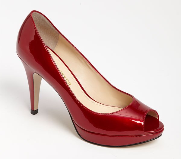 red female shoes