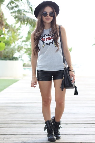 LOVE COMBAT BOOTS WITH SHORTS
