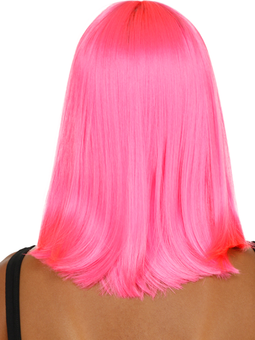 Hair style for straight hair with color (pink)