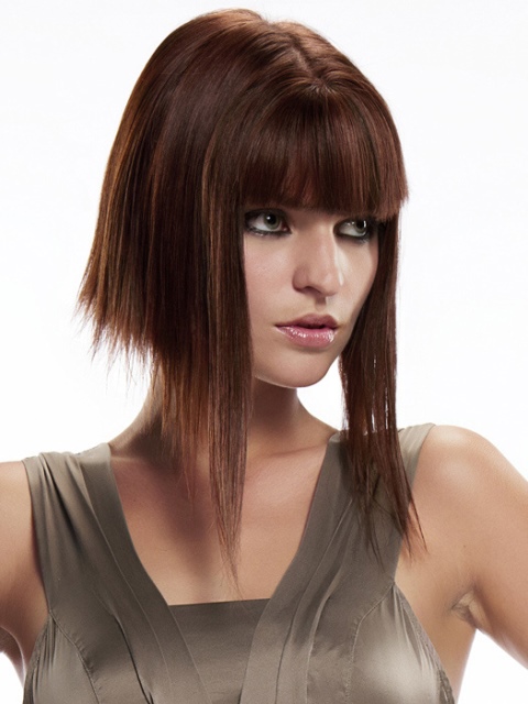 Hairstyles for thick hair with bangs