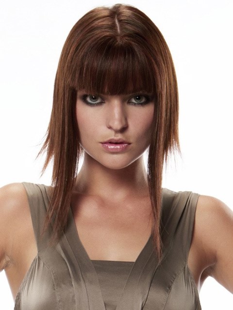 Hairstyles for thick hair with bangs