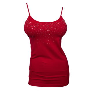 EVogues Apparel Womens Plus Size Rhinestone Accented Long Cami Top