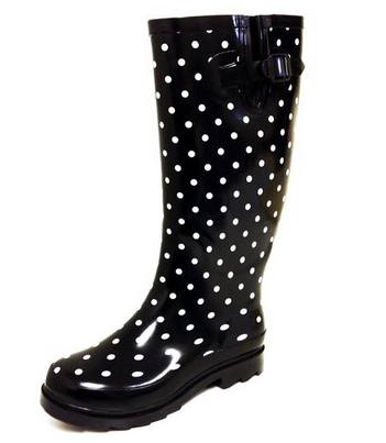RF Women's Rain Boots Multiple Styles Color Mid Calf Wellies Buckle Fashion Rubber Knee High Snow Shoes